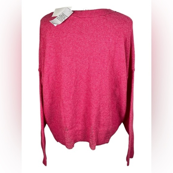 Nordstrom ~Frayed Denim Gwen Distressed Sweater NWT Medium - Picture 5 of 13